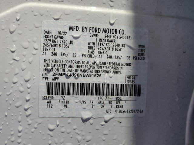 2FMPK4J90NBA91625 2022 FORD EDGE, photo no. 14