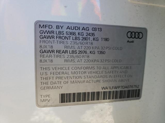 VIN WA1LFAFP7DA076752 2013 Audi Q5, Premium Plus no.13