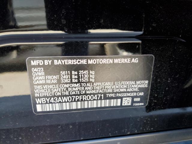 2023 BMW I4 EDRIVE3 WBY43AW07PFR00471