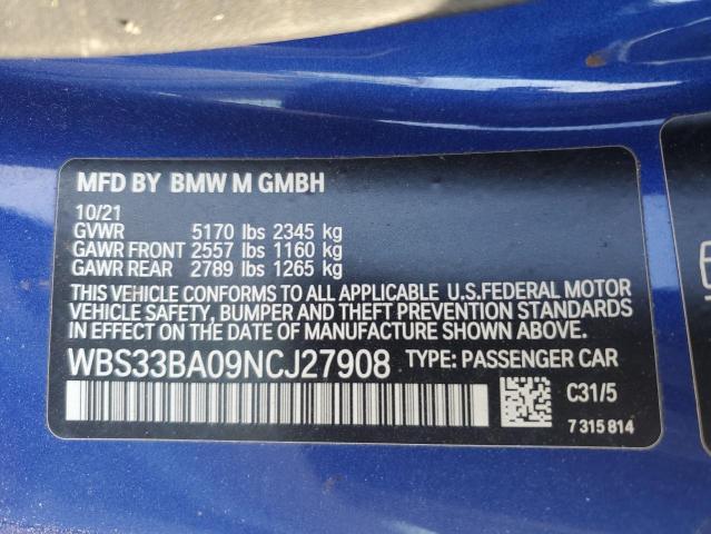 2022 BMW M4 COMPETI - WBS33BA09NCJ27908