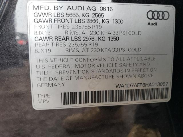 2017 AUDI Q5 PREMIUM WA1D7AFP6HA013097