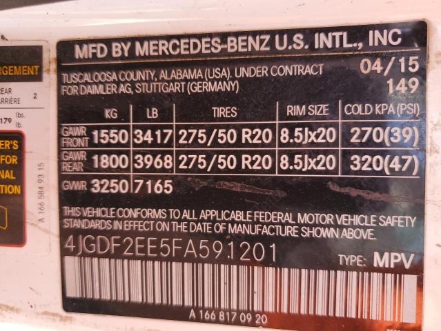 VIN 4JGDF2EE5FA591201 2015 Mercedes-Benz GL-Class, ... no.13