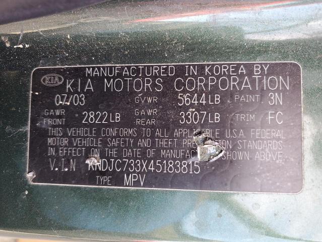 2004 Kia Sorento Ex VIN: KNDJC733X45183815 Lot: 41509444