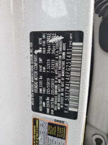 2015 HYUNDAI SANTE FE 5XYZW4LA6FG251481