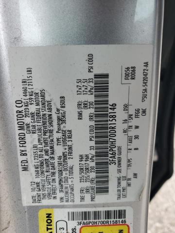 VIN 3FA6P0H70DR158146 2013 Ford Fusion, SE no.12