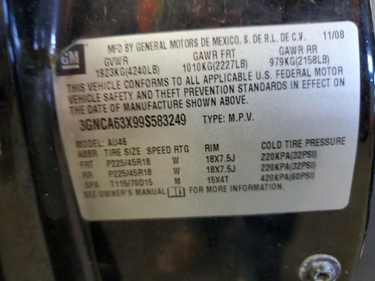 3gnca63x99s583249 3GNCA63X99S583249 2009 Chevrolet Hhr Ss