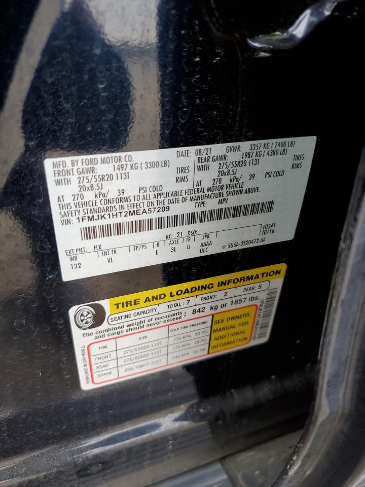 VIN: 1FMJK1HT2MEA57209 2021 FORD EXPEDITION