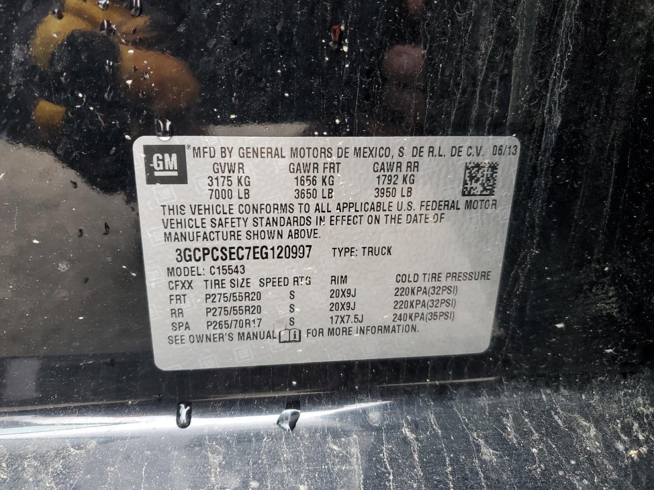 3GCPCSEC7EG120997 2014 Chevrolet Silverado C1500 Ltz