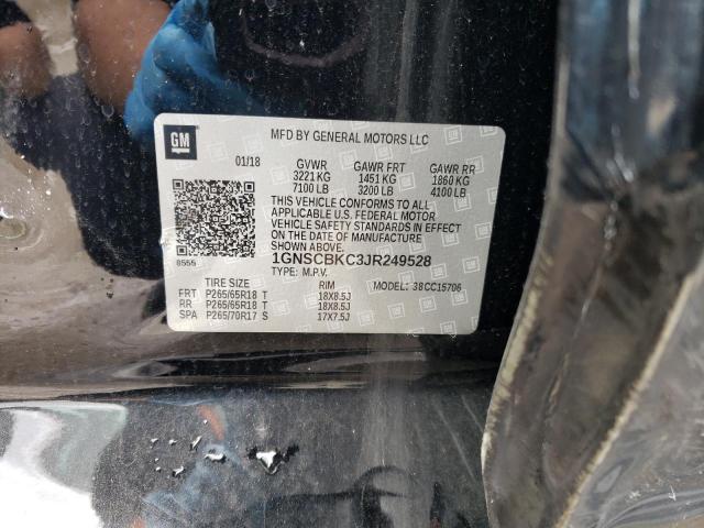 1GNSCBKC3JR249528 2018 Chevrolet Tahoe C1500 Lt