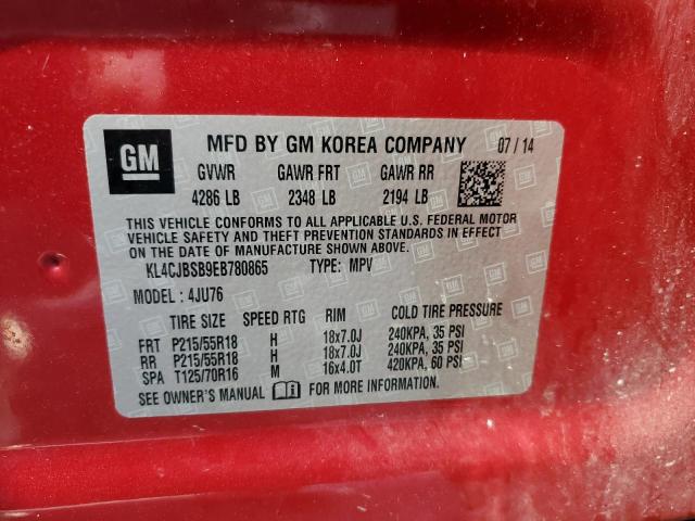 VIN KL4CJBSB9EB780865 2014 Buick Encore, Convenience no.12