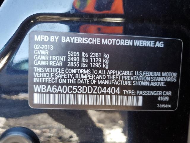 VIN WBA6A0C53DDZ04404 2013 BMW 6 Series, 640 I no.12