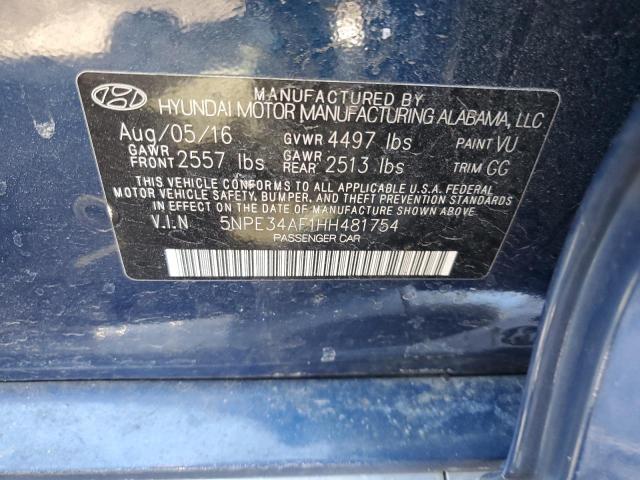 2017 HYUNDAI SONATA 2.0 5NPE34AF1HH481754