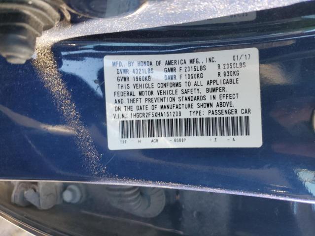 2017 HONDA ACCORD SPO 1HGCR2F5XHA151209