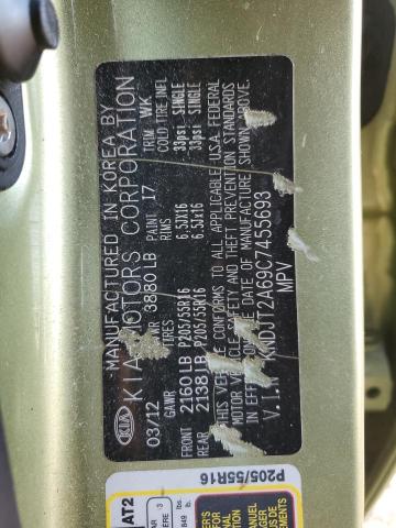 2012 Kia Soul + VIN: KNDJT2A69C7455693 Lot: 43586074