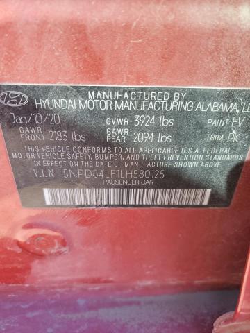 5NPD84LF1LH580125 2020 Hyundai Elantra Sel