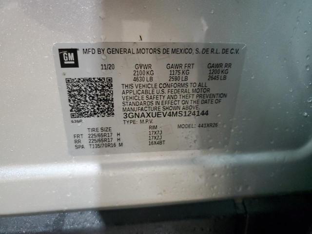 2021 CHEVROLET EQUINOX LT 3GNAXUEV4MS124144