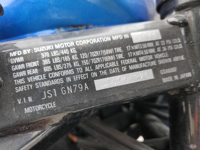 2001 SUZUKI GSX600 F JS1GN79A212100380