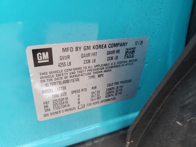 2021 CHEVROLET TRAILBLAZE - KL79MTSL4MB115745