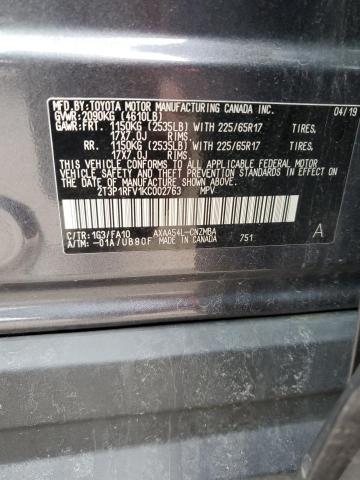 2019 TOYOTA RAV4 XLE 2T3P1RFV1KC002763
