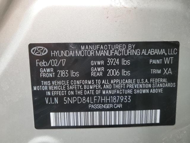 2017 HYUNDAI ELANTRA SE 5NPD84LF7HH187933