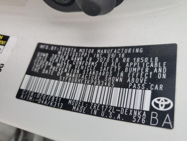 2019 TOYOTA COROLLA L 5YFBURHEXKP893465