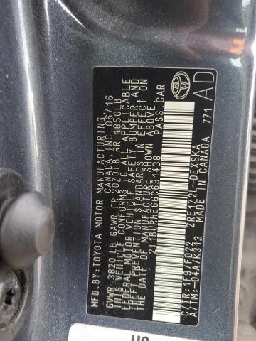 2016 TOYOTA COROLLA L 2T1BURHE6GC691438