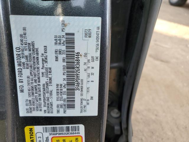 2016 FORD FUSION SE 3FA6P0H92GR368446