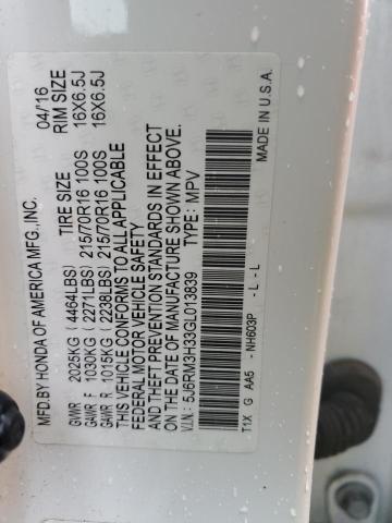 2016 HONDA CR-V LX 5J6RM3H33GL013839