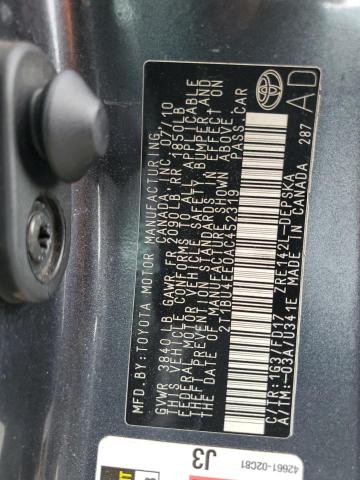 2010 Toyota Corolla Base VIN: 2T1BU4EE0AC452319 Lot: 42668824