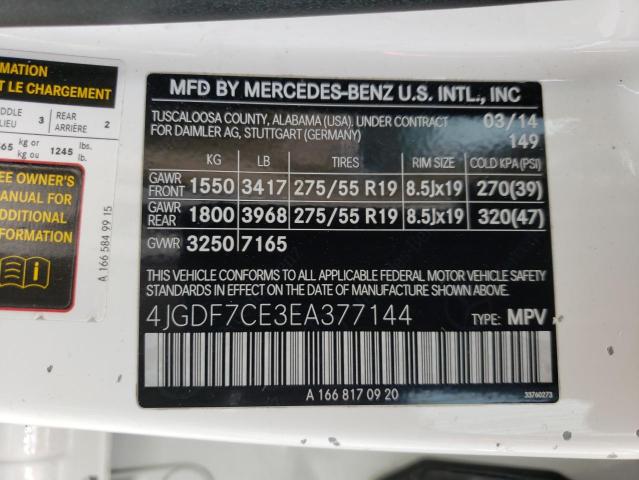 VIN 4JGDF7CE3EA377144 2014 Mercedes-Benz GL-Class, ... no.13