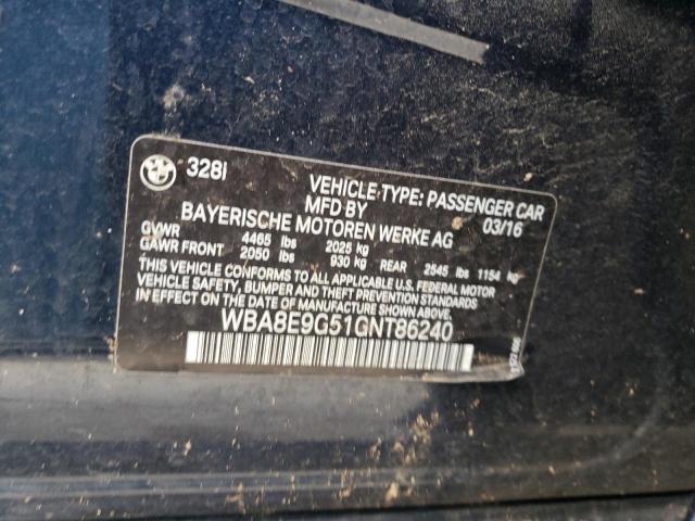 2016 BMW 328 I SULE WBA8E9G51GNT86240