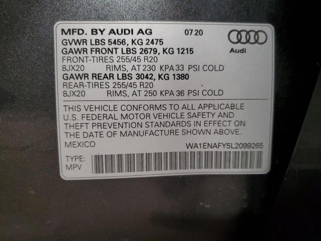 2020 AUDI Q5 TITANIU - WA1ENAFY5L2099265