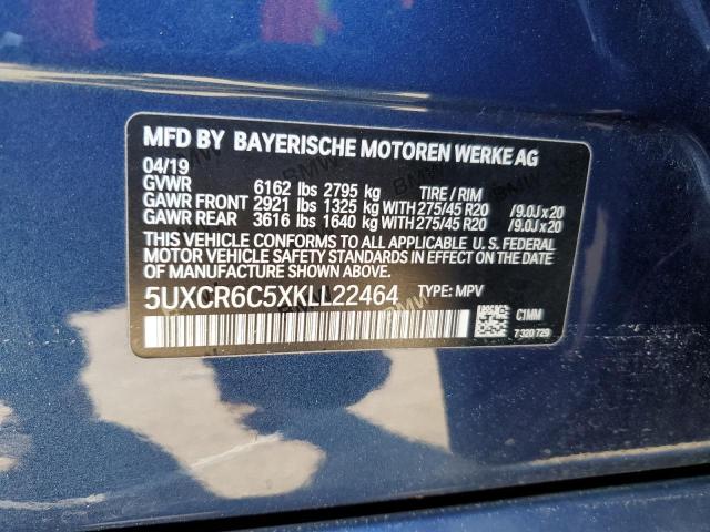 5UXCR6C5XKLL22464 2019 BMW X5, photo no. 12