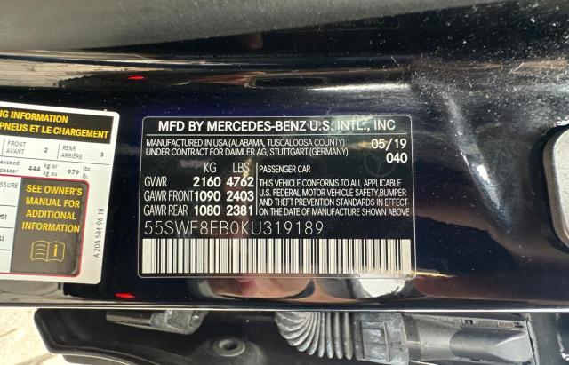 55SWF8EB0KU319189 2019 MERCEDES-BENZ C-CLASS - Image 10