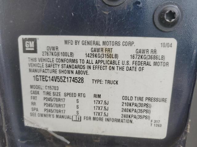 2005 GMC New Sierra C1500 VIN: 1GTEC14V55Z174528 Lot: 41851074