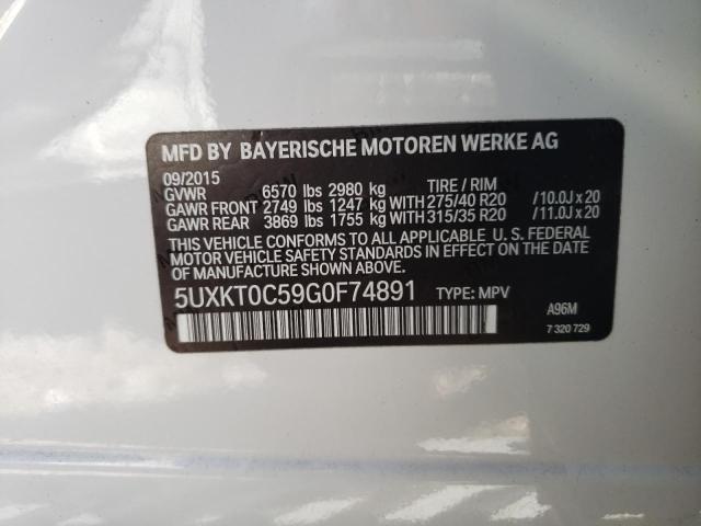 2016 BMW X5 XDR40E 5UXKT0C59G0F74891