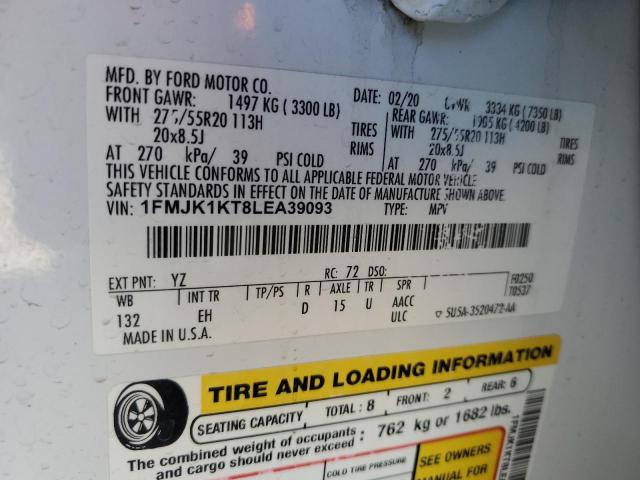 2020 FORD EXPEDITION 1FMJK1KT8LEA39093