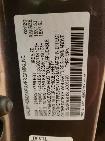 2020 HONDA CR-V EX 5J6RW2H56LA006220