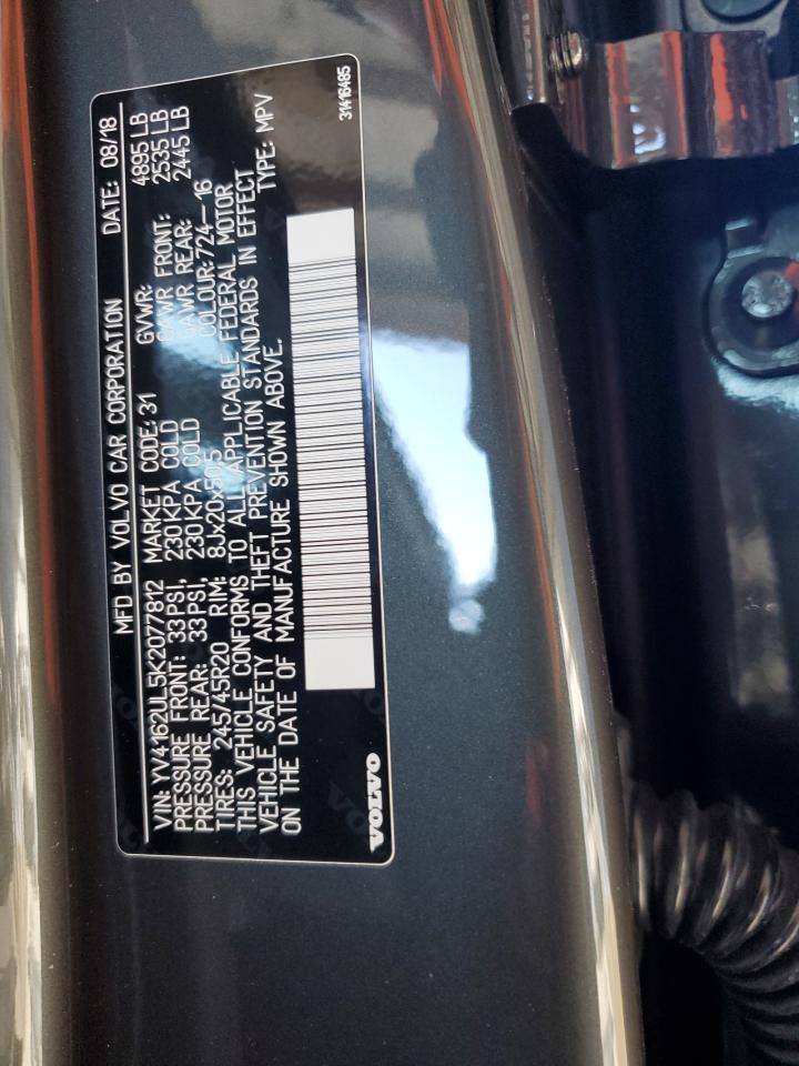 2019 Volvo Xc40 T5 Inscription vin: YV4162UL5K2077812