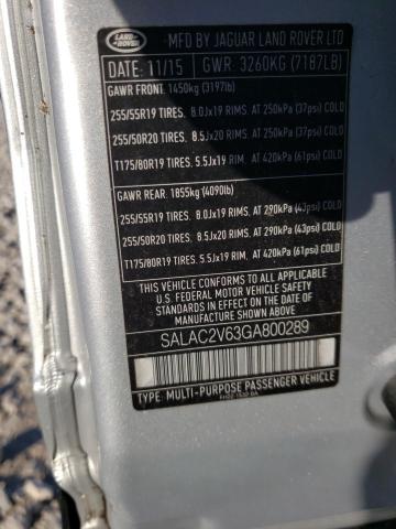 2016 LAND ROVER LR4 SALAC2V63GA800289