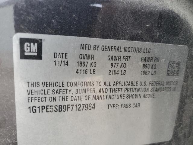 2015 CHEVROLET CRUZE LT - 1G1PE5SB9F7127964