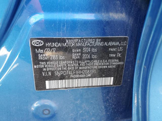 2017 HYUNDAI ELANTRA SE - 5NPD74LF1HH208391