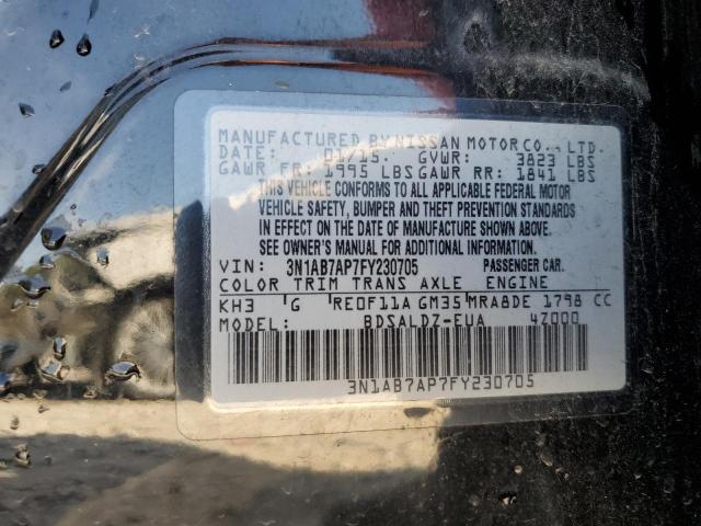2015 NISSAN SENTRA S 3N1AB7AP7FY230705