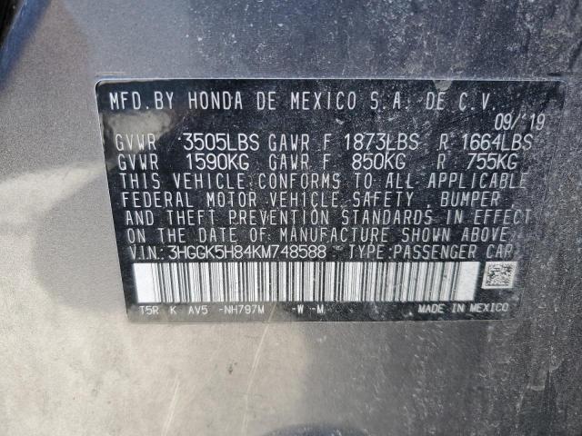 2019 Honda Fit Ex 1.5L(VIN: 3HGGK5H84KM748588