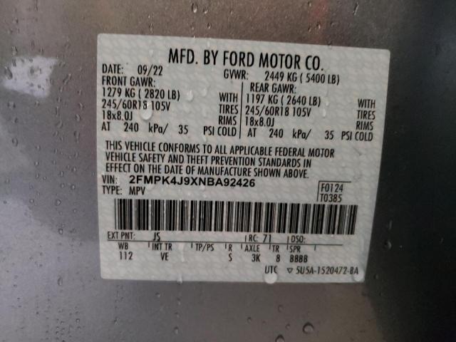 2FMPK4J9XNBA92426 2022 FORD EDGE, photo no. 13