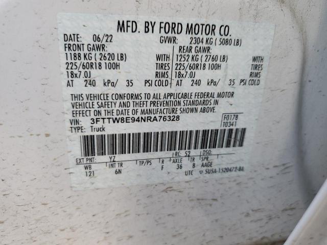 2022 FORD MAVERICK X 3FTTW8E94NRA76328
