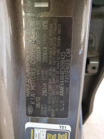 VIN KNAFX4A64E5098425 2014 KIA Forte, LX no.12