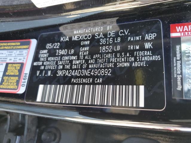 2022 KIA RIO LX 3KPA24AD3NE490892