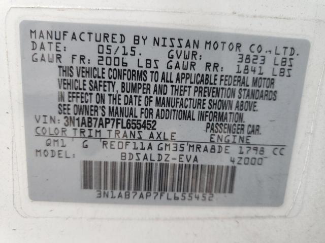 2015 NISSAN SENTRA S 3N1AB7AP7FL655452