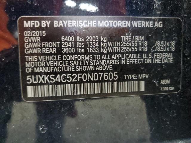 2015 BMW X5 XDRIVE3 5UXKS4C52F0N07605